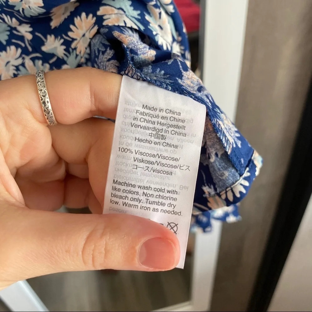 NWT Madewell Novel Tie-Front Top in French Floral - Picture 5 of 7